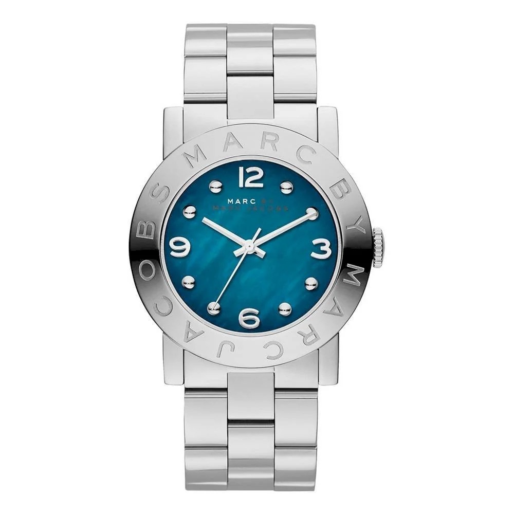 Marc Jacobs Amy Silver Timepiece with Vibrant Teal Face - Picture 4 of 6